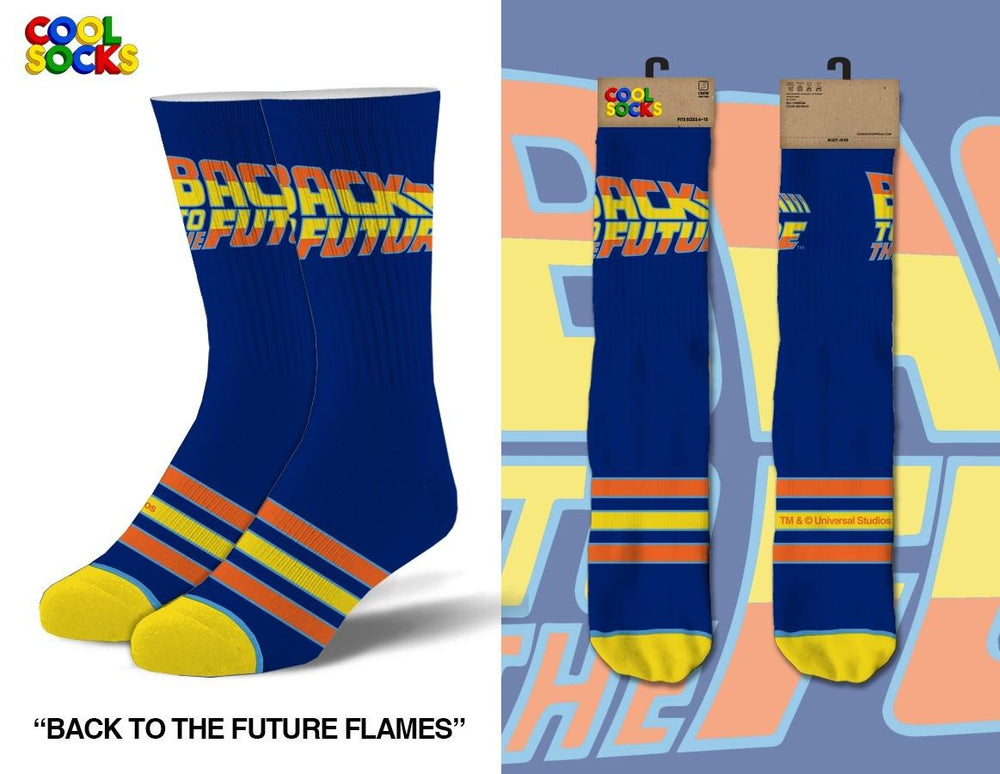 Back to the Future "Flames" Men's Straight Crew Socks (Size 6-13) (ONLINE ORDER ONLY)