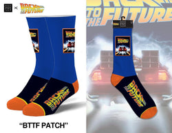 Back to the Future "Patch" Men's Crew Sideways Socks (Size 8-12) (ONLINE ORDER ONLY)