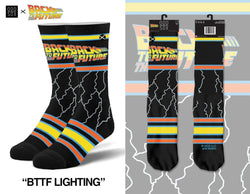 Back to the Future "Lightning" Men's Crew Straight Down Knit Socks (Size 8-12) (ONLINE ORDER ONLY)