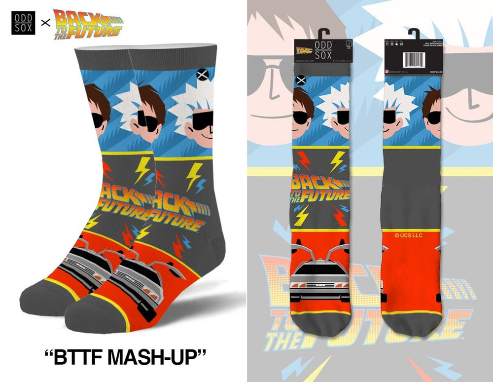 Back to the Future "BTTF Mash-Up" Men's Crew Socks (Size 8-12) (ONLINE ORDER ONLY)