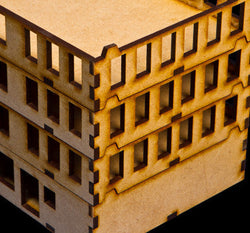 15mm "Stackable" Building, Upper (Middle) Floors (MDF) - 15MMDF103-2 (Online Order Only)