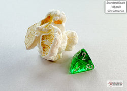 Translucent Green/white Mini-Polyhedral 7-Die Set (Mini Poly Release 3) (Online Only)