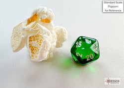 Translucent Green/white Mini-Polyhedral 7-Die Set (Mini Poly Release 3) (Online Only)