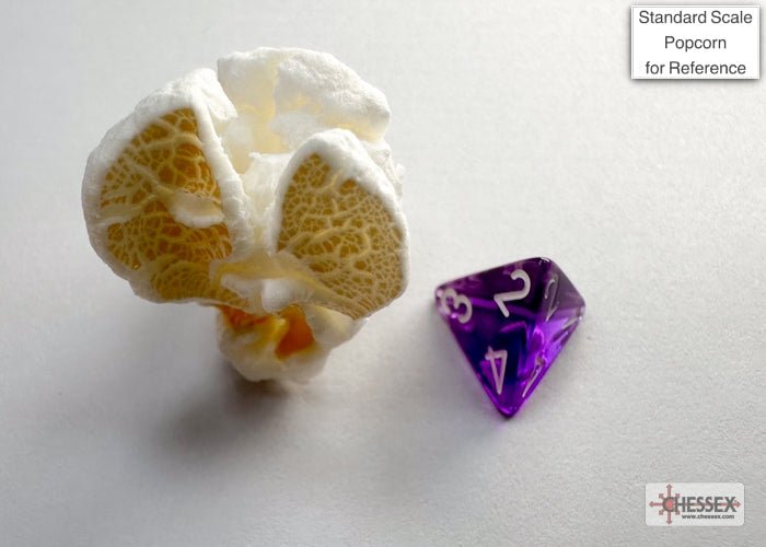 Translucent Purple/white Mini-Polyhedral 7-Die Set (Mini Poly Release 3) (Online Only)