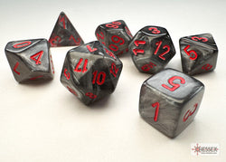 Velvet Black/red Mini-Polyhedral 7-Die Set (Mini Poly Release 3) (Online Only)