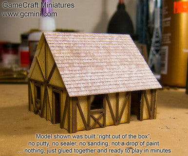One Story Small Half Timber House  (MDF) - 15MMDF301 (Online Order Only)