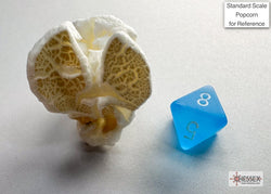 Frosted Caribbean Blue/white Mini-Polyhedral 7-Die Set (Mini Poly Release 3) (Online Only)