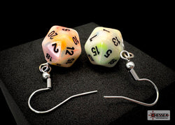 Hook Earrings Festive® Circus™ Mini-Poly d20 Pair (Online Only)