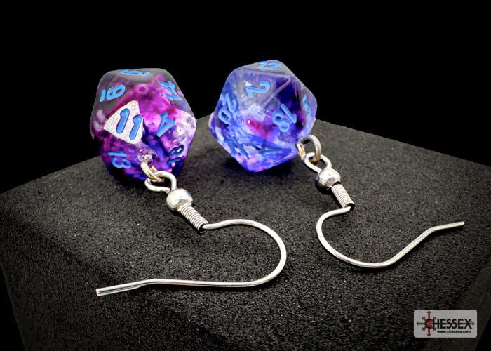 Hook Earrings Nebula® Nocturnal™ Mini-Poly d20 Pair (Online Only)