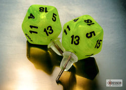 Stud Earrings Vortex® Bright Green Mini-Poly d20 Pair (Online Only)