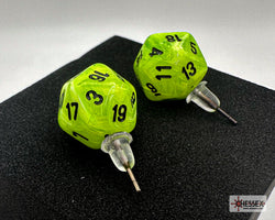Stud Earrings Vortex® Bright Green Mini-Poly d20 Pair (Online Only)