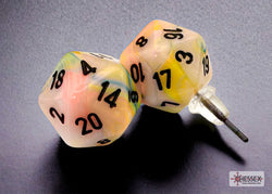 Stud Earrings Festive® Circus™ Mini-Poly d20 Pair (Online Only)