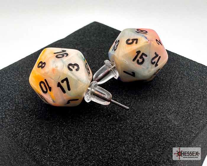 Stud Earrings Festive® Circus™ Mini-Poly d20 Pair (Online Only)