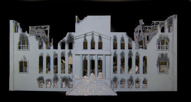 6mm WWII Government Building, Ruined (Matboard) - 285CSS034-1 (Online Order Only)