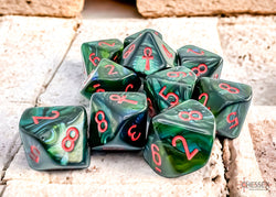 Scarab Jade/red Ankh D10 (10 set) (Online Only)