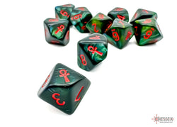 Scarab Jade/red Ankh D10 (10 set) (Online Only)