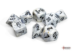Marble Calcite/blue Polyhedral 7-Dice Set (with bonus die) (Online Only)