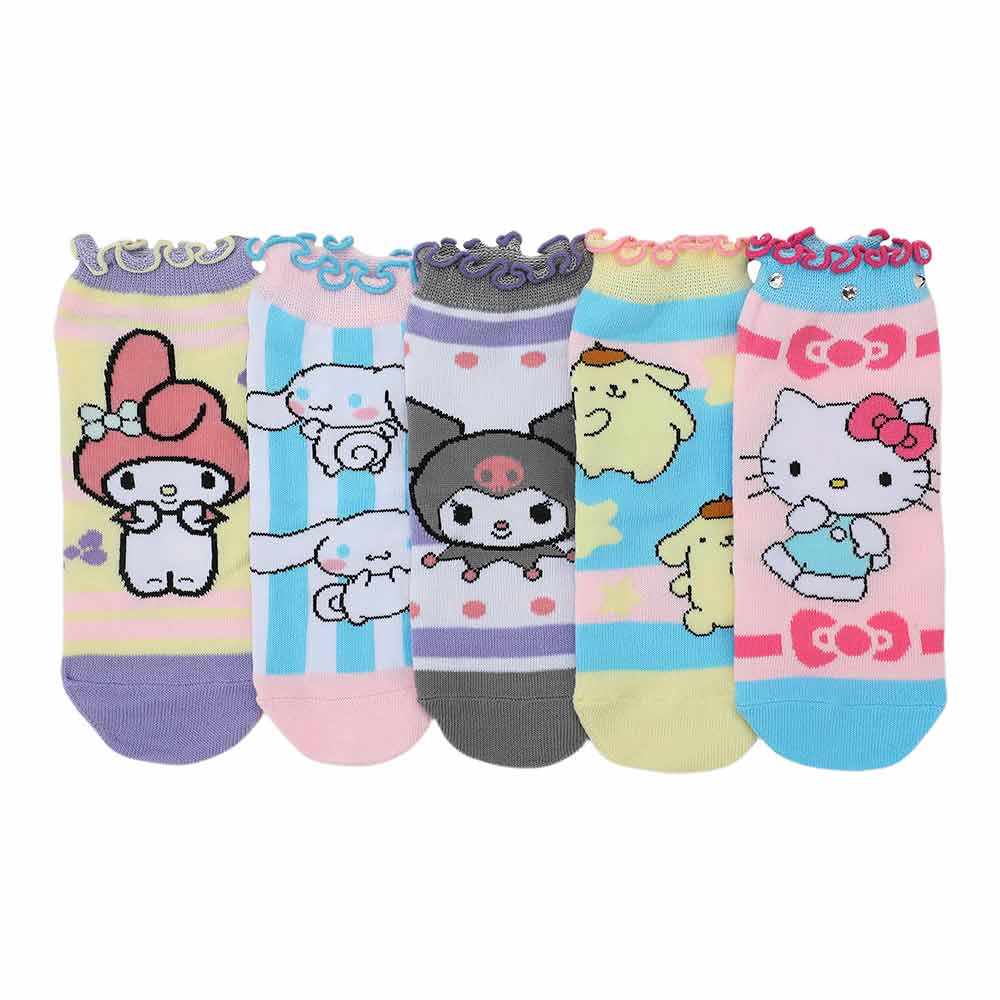 Hello Kitty & Friends Pastel 5 Pair Ankle Socks (Online Order Only)