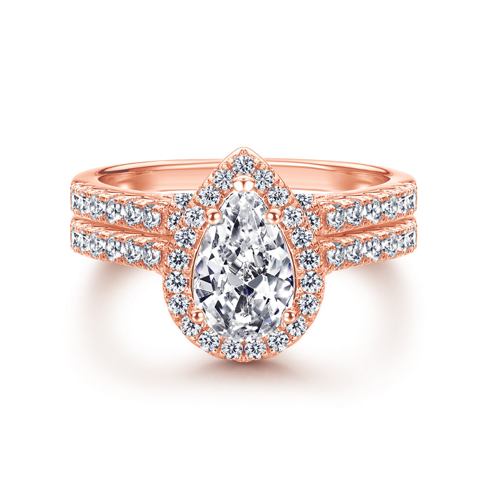 The Elizabeth - 18kt Rose Gold Wedding Ring Set (ONLINE ORDER ONLY)