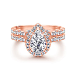 The Elizabeth - 18kt Rose Gold Wedding Ring Set (ONLINE ORDER ONLY)