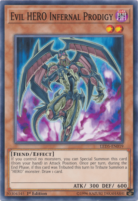 Evil Hero Infernal Prodigy [LED5-EN019] Common (ONLINE ORDER ONLY)