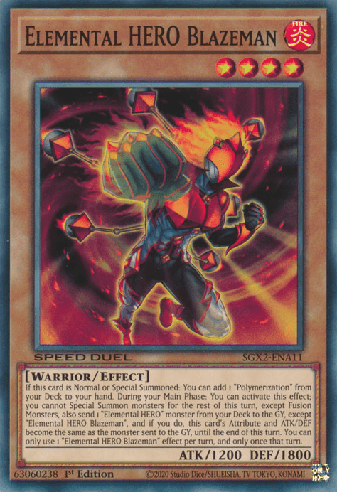 Elemental HERO Blazeman [SGX2-ENA11] Common (ONLINE ORDER ONLY)