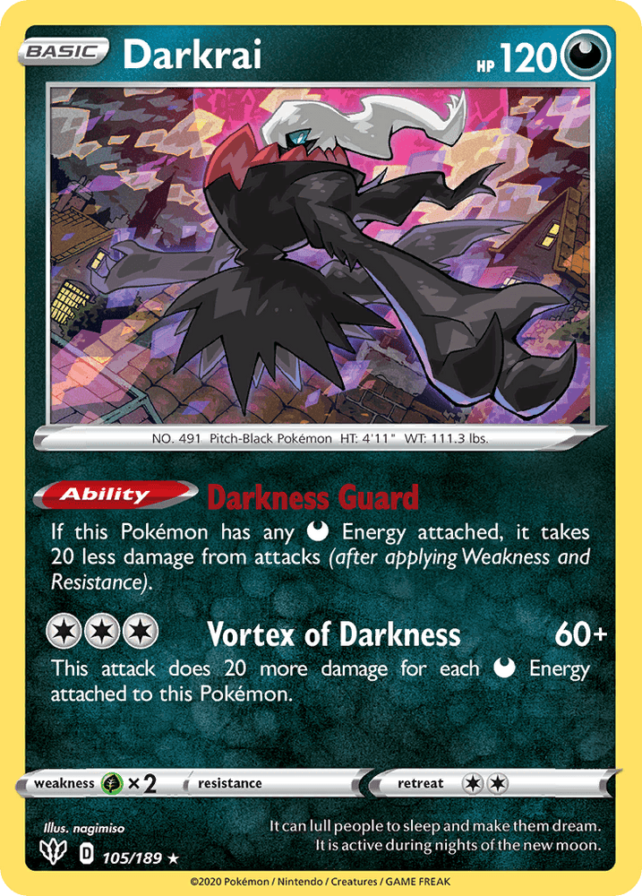 Darkrai (105/189) (Cosmos Holo) [Sword & Shield: Darkness Ablaze] (Online Only)