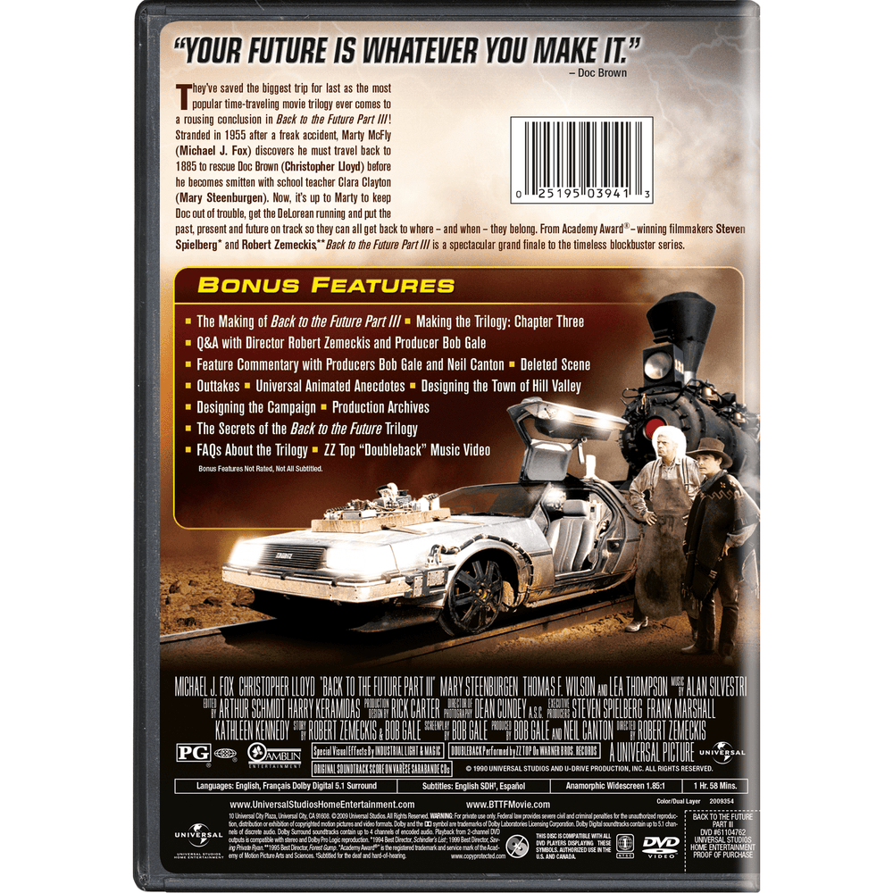 Back to the Future Part III (DVD) (ONLINE ORDER ONLY)