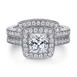The Violet - Silver Wedding Ring Set (ONLINE ORDER ONLY)