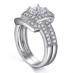 The Violet - Silver Wedding Ring Set (ONLINE ORDER ONLY)