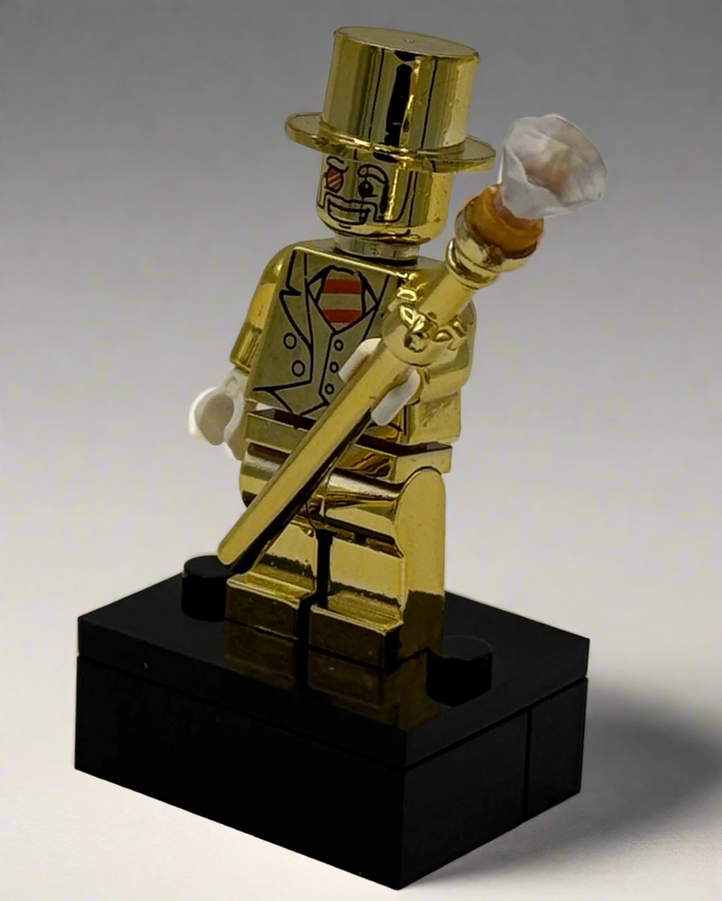 Golden Monopoly Money Man Custom Minifigure (ONLINE ORDER ONLY)
