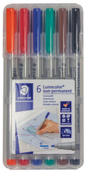 Staedtler Lumocolor non-permanent Marker (wet-wipe away) 6-Pack (Online Only)