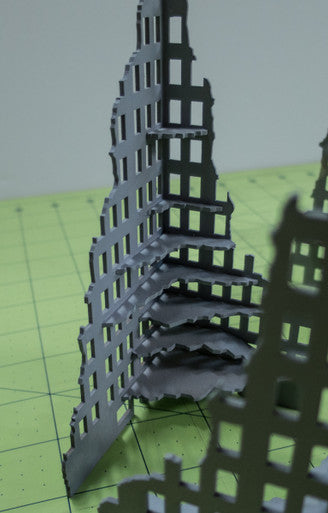 6mm Tall Ruined City Buildings (Matboard) - 285CSS056 (Online Order Only)