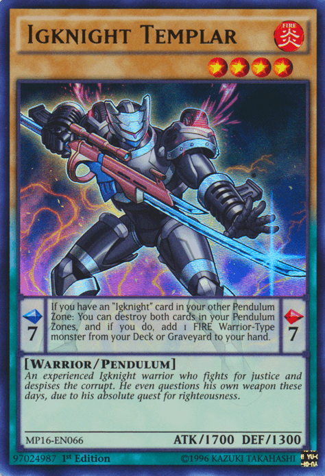 Igknight Templar [MP16-EN066] Ultra Rare (ONLINE ORDER ONLY)