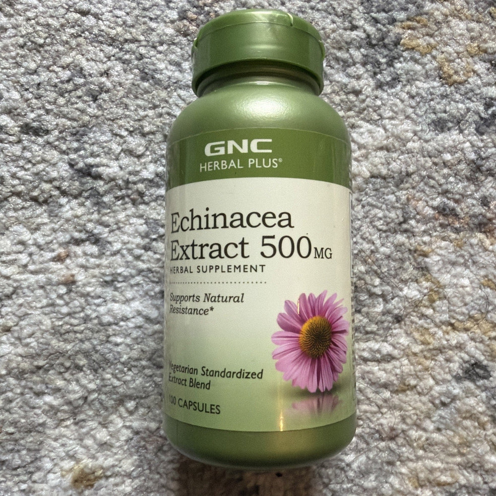 GNC Herbal Plus Echinacea Extract 500 mg Herbal Supplement 100 Capsules Exp 9/28 (ONLINE ORDER ONLY)