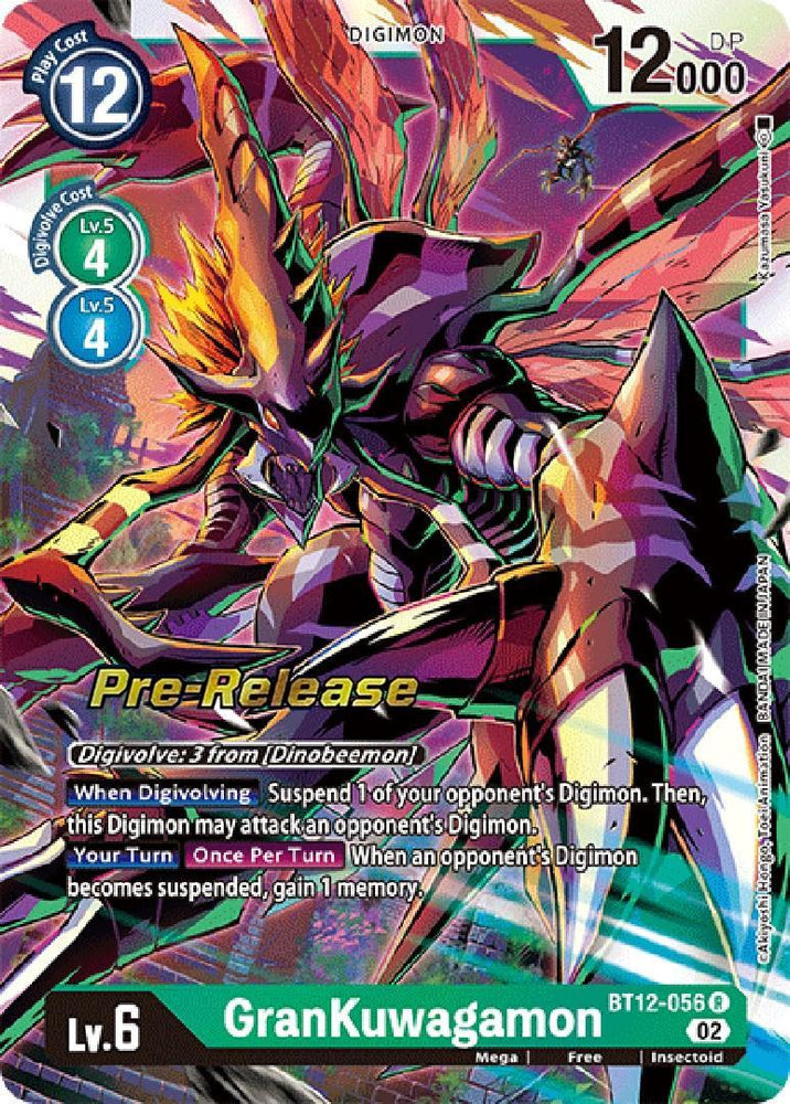 GranKuwagamon [BT12-056] [Across Time Pre-Release Cards] (ONLINE ORDER ONLY)