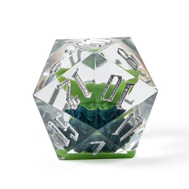 Green Goblin Sharp Resin d20 Dice 33mm DND Goblin Click Clack (Online Only)