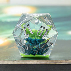 Green Goblin Sharp Resin d20 Dice 33mm DND Goblin Click Clack (Online Only)