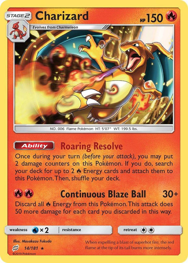 Charizard (14/181) (Theme Deck Exclusive) [Sun & Moon: Team Up] (Online Only)