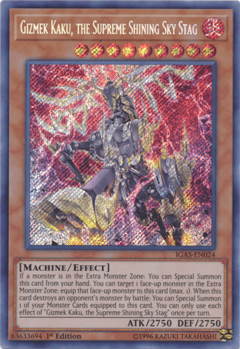 Gizmek Kaku, the Supreme Shining Sky Stag [IGAS-EN024] Secret Rare (ONLINE ORDER ONLY)