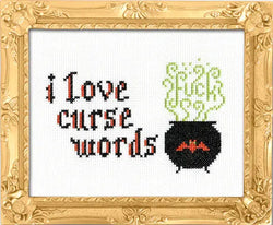 Deluxe Cross Stitch Kit – “I Love Curse Words” Funny Beginner Pattern (ONLINE ORDER ONLY)