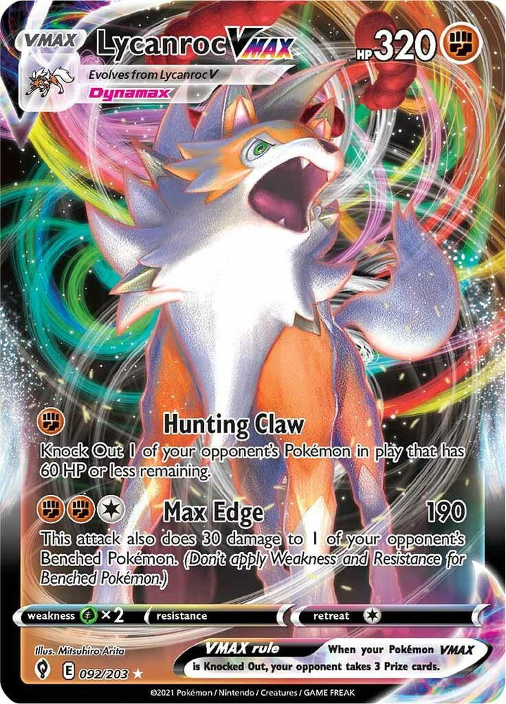 Lycanroc VMAX (092/203) [Sword & Shield: Evolving Skies] (Online Only)