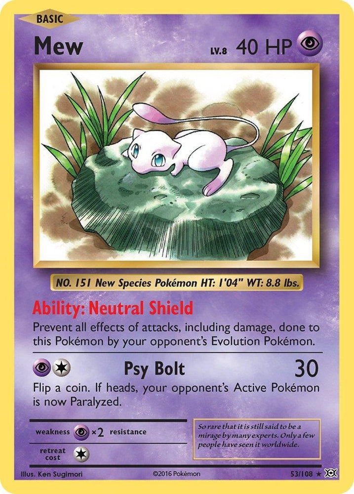 Mew (53/108) (Theme Deck Exclusive) [XY: Evolutions] (Online Only)