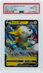 2020 POKEMON SWORD & SHIELD REBEL CLASH BOLTUND V #67 PSA 10 (Online Order Only)