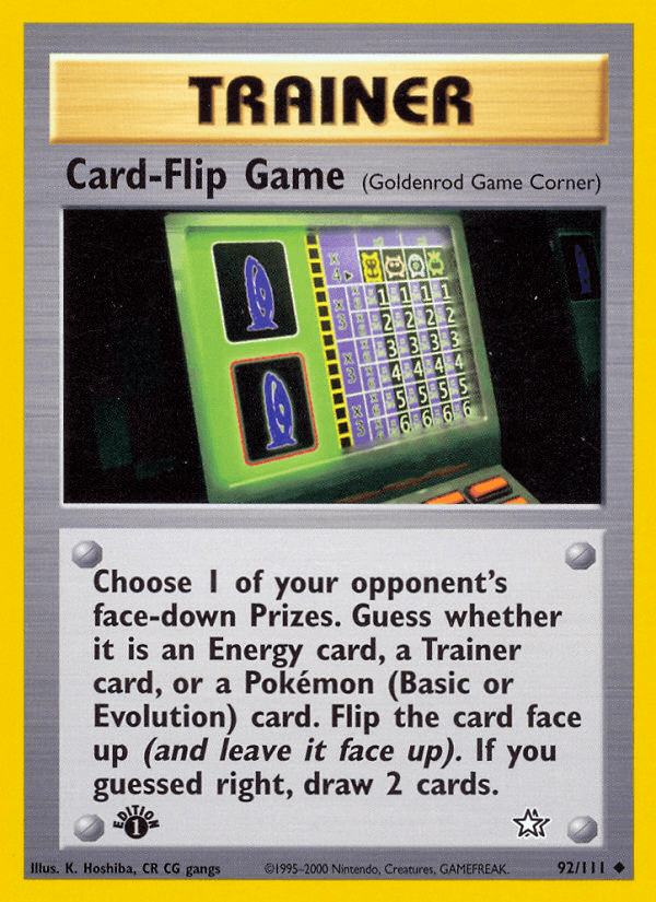 Card-Flip Game (92/111) [Neo Genesis 1st Edition] (Online Only)