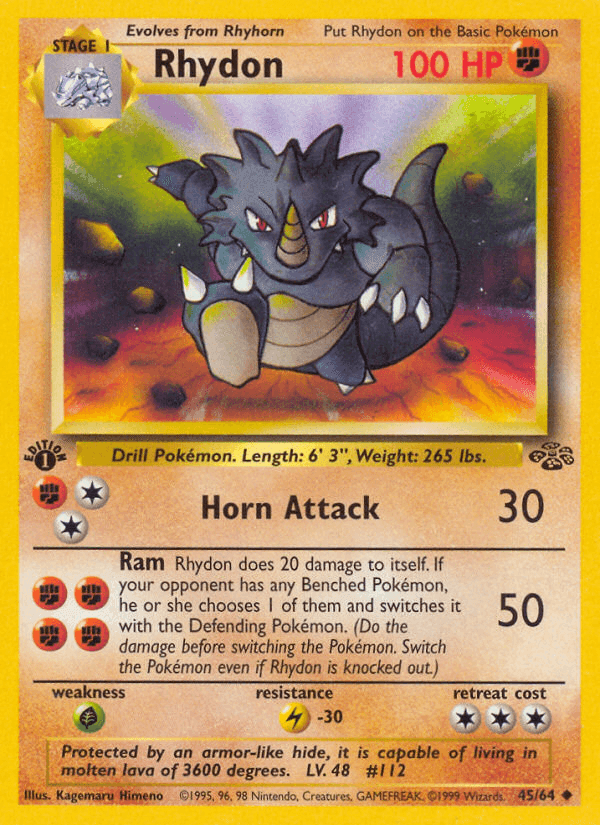 Rhydon (45/64) [Jungle 1st Edition] (Online Only)