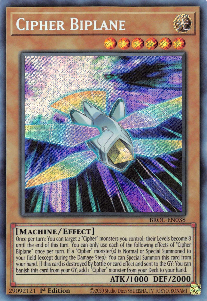 Cipher Biplane [BROL-EN038] Secret Rare (ONLINE ORDER ONLY)