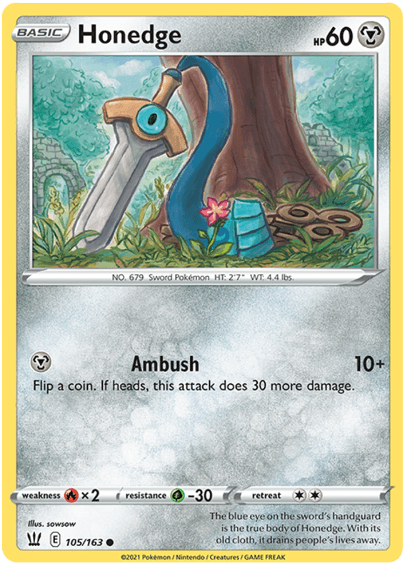 Honedge (105/163) [Sword & Shield: Battle Styles] (Online Only)