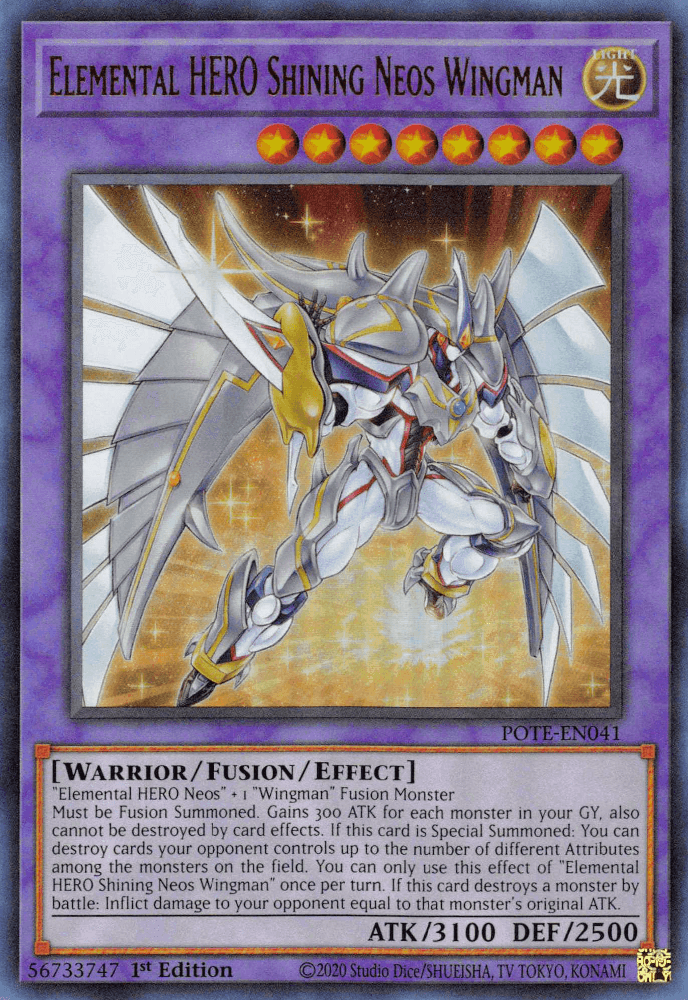Elemental HERO Shining Neos Wingman [POTE-EN041] Ultra Rare (ONLINE ORDER ONLY)