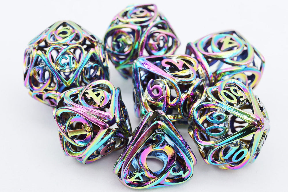 Hollow Hearts: Burnt Opal - Metal RPG Dice Set (ONLINE ORDER ONLY)